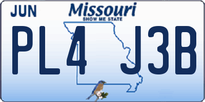 MO license plate PL4J3B