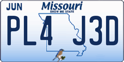 MO license plate PL4J3D