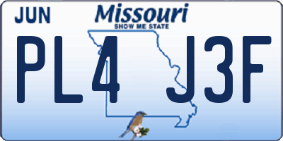 MO license plate PL4J3F