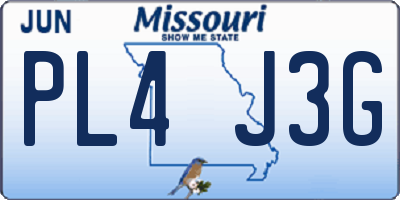 MO license plate PL4J3G