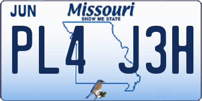 MO license plate PL4J3H