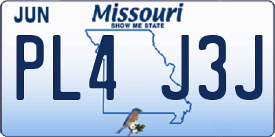 MO license plate PL4J3J