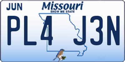 MO license plate PL4J3N