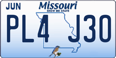 MO license plate PL4J3O