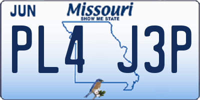 MO license plate PL4J3P