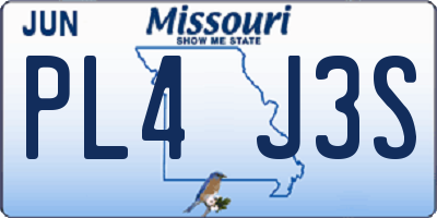 MO license plate PL4J3S
