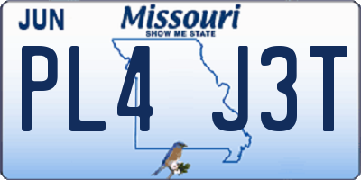 MO license plate PL4J3T