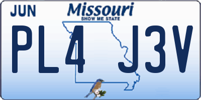MO license plate PL4J3V