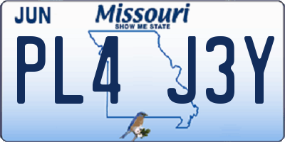 MO license plate PL4J3Y