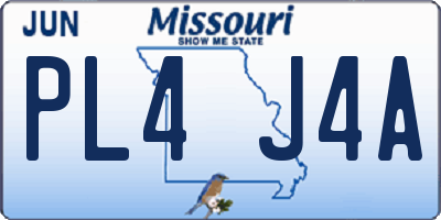 MO license plate PL4J4A