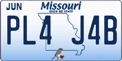 MO license plate PL4J4B