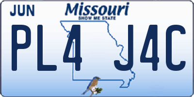 MO license plate PL4J4C