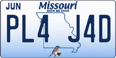 MO license plate PL4J4D