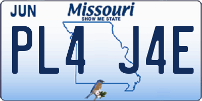 MO license plate PL4J4E