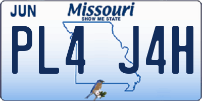 MO license plate PL4J4H