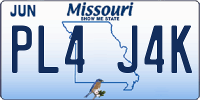 MO license plate PL4J4K