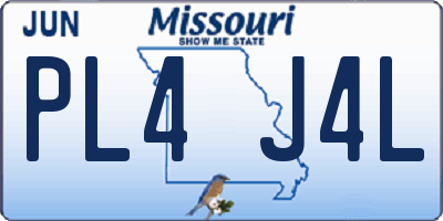 MO license plate PL4J4L