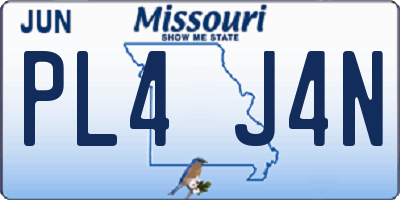 MO license plate PL4J4N