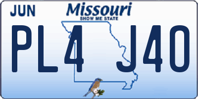 MO license plate PL4J4O