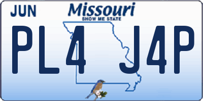 MO license plate PL4J4P