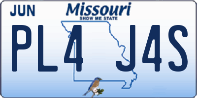 MO license plate PL4J4S