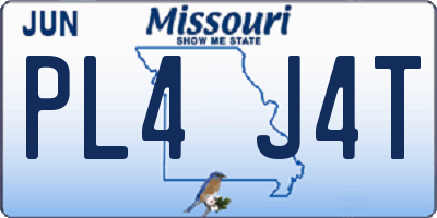 MO license plate PL4J4T