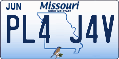 MO license plate PL4J4V