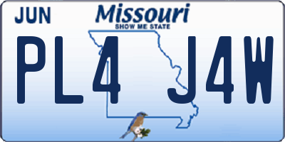 MO license plate PL4J4W