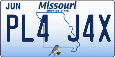 MO license plate PL4J4X
