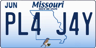 MO license plate PL4J4Y
