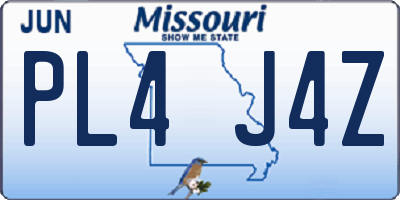 MO license plate PL4J4Z