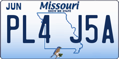 MO license plate PL4J5A