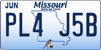 MO license plate PL4J5B