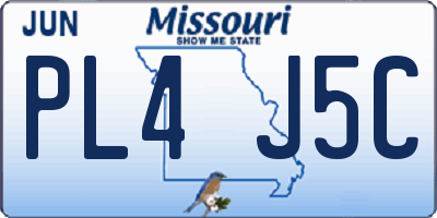 MO license plate PL4J5C