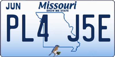 MO license plate PL4J5E