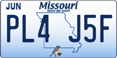 MO license plate PL4J5F