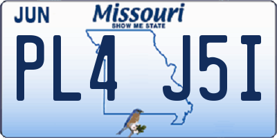 MO license plate PL4J5I