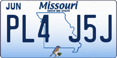 MO license plate PL4J5J