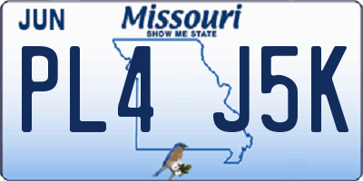 MO license plate PL4J5K