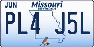 MO license plate PL4J5L