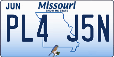 MO license plate PL4J5N