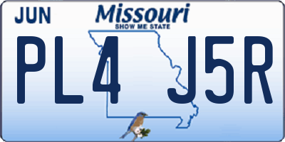 MO license plate PL4J5R