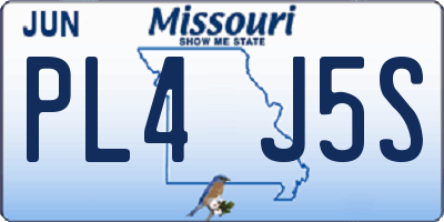 MO license plate PL4J5S