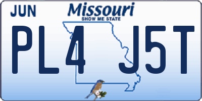 MO license plate PL4J5T