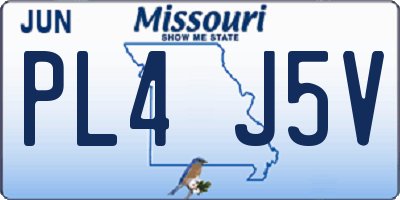 MO license plate PL4J5V