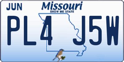 MO license plate PL4J5W