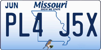 MO license plate PL4J5X