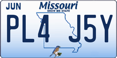 MO license plate PL4J5Y