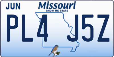 MO license plate PL4J5Z