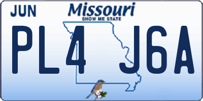 MO license plate PL4J6A